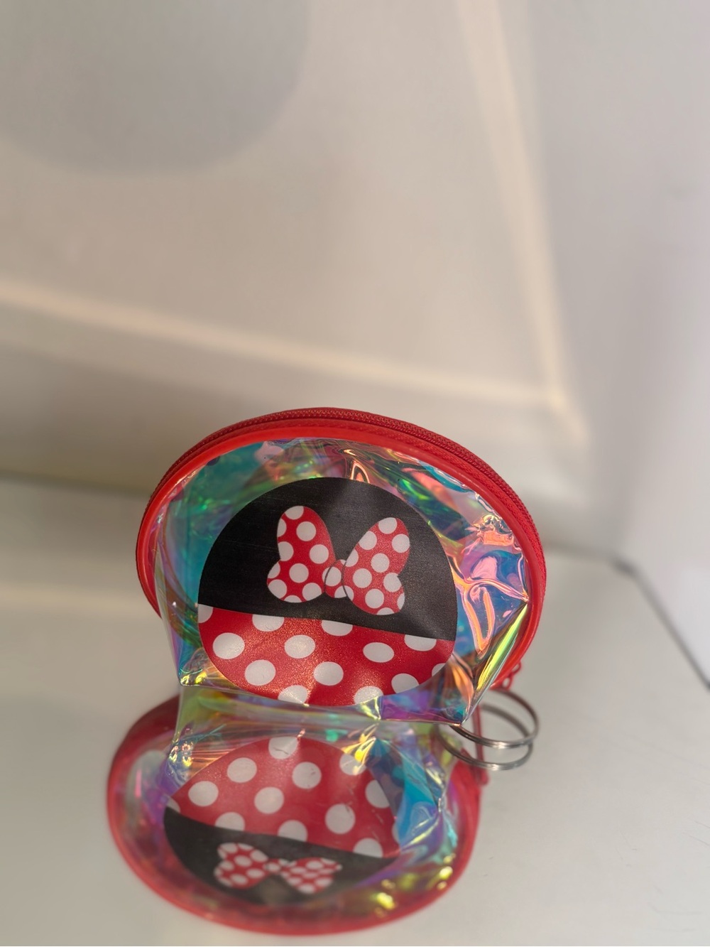 Minnie Irridescent coin purse pouch keychain